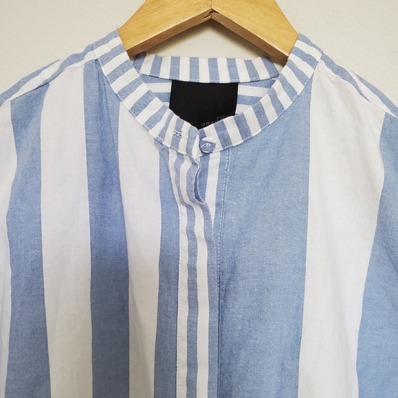 NWOT Tú Grace Striped Button Down Shirt - Picture 3 of 13